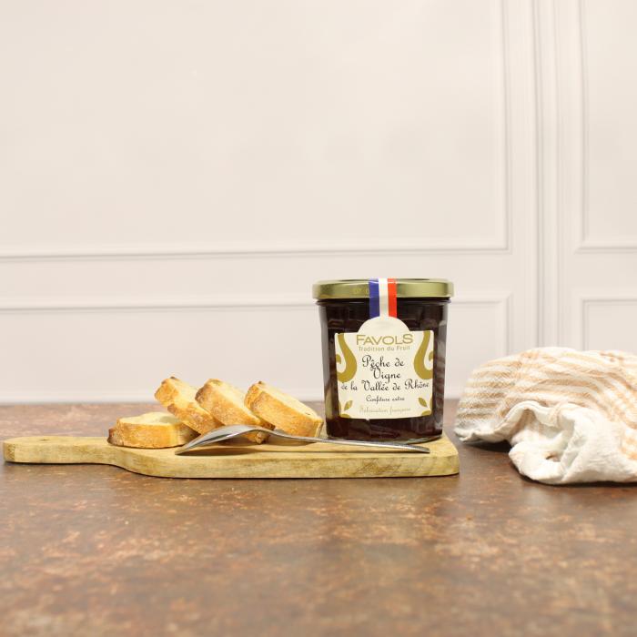 Confiture Pêche de Vigne de la Vallée du Rhône – Favols (375 g)